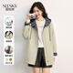 Sllsky Small Windbreaker Jacket Women's 2025 Autumn Women's New High-end Casual Loose Jacket Women's Light Khaki L