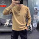 KAZUKI KURAISHI Kazuki Kuraishi trendy brand solid color Henley round neck sweatshirt men's spring and autumn new fashion casual long-sleeved clothes black 3XL 162-175Jin Jin is equal to 0.5 kg