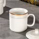 Light luxury conference tea cup with lid, simple household ceramic cup, office conference room reception tea cup, mug gift cup, Benli conference cup (Xiangyun) 218 400 ml