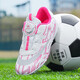 2025 spring and summer style rotating button boys and girls non-slip breathable football shoes youth competition training shoes football shoes broken nails-white powder 37