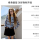 Sancai 2025 new winter striped sweater round neck earring sweater slim fit short F clear sky blue stripe S 155/80A
