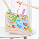 Sangetian Children's Magnetic Fishing Toy Early Education Enlightenment Magnetic Absorption Wooden Fish Catching Insect Parent-Child Hand-Eye Coordination Fine Movement Fun Fishing Insect Catching Game (Solid Wood Thick Bottom)
