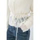 Qiushui Yiren V-neck hollow soft waxy knitted cardigan new autumn women's fashion versatile thin top off-white XL