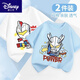 Футболка Disney Ultraman с коротким рукавом лето 2025 г. Новый мальчик лето чистый хлопок модный B728 светло-голубой + B751 Белый 140 (предлагаемая высота 125-135 см)