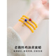 Centenary-old Yuanxiang string stacked natural yellow crystal jade bracelet with Russian materials and amber three-circle strings of Buddha beads three-circle natural chicken fat yellow beeswax 16-17cm