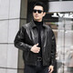 Babaolang Öl Wachs Cowhide Leder echtes Lederjacke Herrenleder Kurzanlagen lässige Lose Schulter Neue Lederjacke dünne schwarze 2xl (180)