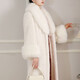 Gu Bing imitation mink imitation fur coat women's mid-length coat young style ladylike fur plush eco-friendly fur white large fur collar M