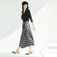 Eveli (eifini) Jiang Xin endorses irregular plaid design A-line skirt 2025 autumn new commuter casual skirt black M 100-110Jin Jin equals 0.5 kg
