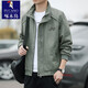 Woodpecker Jacket Men's Autumn and Winter 2025 New Cotton Jacket Jacket Men's Stand Collar Korean Style High-end Casual Work Jacket Green - Spring and Autumn Brand Special Price Clearance Pickup 2XL 135-150Jin Jin is equal to 0.5 kg