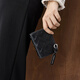 Charles/KEITH25 Autumn Nuevo producto trenzado Billetera corta Billetera CK6-10681212 Noir Black XXS