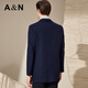 Antonio cashmere & sheep wool classic plaid suit collar mid-length cashmere wool coat men's woolen coat