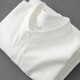 Men's stand collar white short-sleeved shirt men's Japanese cotton round neck three-quarter sleeve T-shirt Henry collar textured shirt C1061-white-long sleeve 3XL 145-155Jin Jin equals 0.5 kg