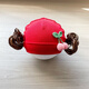 Baby girl hat spring and autumn pure cotton baby fetal cap cute super cute little month old hat playful wig hat new style big red pink wool thread cherry one size fits all 3-6 months pure cotton extra large elasticity does not tie the head