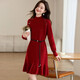 Robe de marque haut de gamme de luxe ehangy pour les femmes 2025 Nouvelle mi-haut à demi-manche en tricot, jupe décontractée à la mode APPRICOT Couleur S 80-95jin [Jin est égal à 0,5 kg]