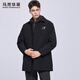 Mark Huafei mid-length lapel windbreaker jacket for men 2025 autumn and winter new simple casual windproof quilted jacket 1095 black 001 L 175