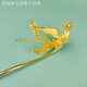 MHFDO old phoenix 999 pure gold phoenix hairpin original personalized design purely handmade phoenix hairpin hairpin plate phoenix hairpin golden style phoenix hairpin