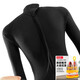 Big Tuan Xiaoyuan 5mm long-sleeved warm wetsuit men's one-piece sun protection waterproof female snorkeling suit surfing cold protection swimming and diving upgraded model classic one-piece black + diving socks S S size 80-95Jin Jin is equal to 0.5 kg