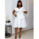 S.SOFEA African large size V-neck off-the-shoulder evening dress European and American style white S