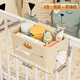 Crib storage hanging basket bedside bedside baby changing table side diaper storage bag hanging bag cream color - three-in-one hanging basket tissue/wet wipes/storage