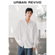 UR new autumn men's interesting pattern super loose long-sleeved cardigan shirt UMV250067 original white 2XL L (XL-)