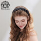 Royal sasa Royal salsa pleated seersucker headband tooth comb non-slip fluffy high headband hairpin going out to make up and wash