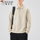 Woodpecker (TUCANO) POLO shirt sweatshirt men's spring and autumn loose top 2025 new autumn collared men's long-sleeved T-shirt bottoming shirt gray green 2XL 140-160Jin Jin equals 0.5 kg