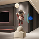 Dyedchun astronaut ornaments audio starry sky projection lamp astronaut high-end floor-standing large TV housewarming gift large wine red 182cm starry sky projection + Bluetooth + atmosphere light + yellow square bottom
