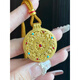 Centenary-old Minxiang gold-plated silver enamel pendant sweater chain ancient method inheritance new Chinese style hollow eight-treasure compass enamel color compass comes with brown rope high-end gift box