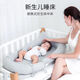 Tiai homologous crib middle bed newborn anti-pressure cradle for sleeping, anti-jumping and anti-vomiting bionic bed portable gray-foldable