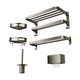 
Yuhong Feiyu Bathroom Storage Rack Gun Gray Towel Rack Space Aluminum Folding Bath Towel Rack No Punching Pendant 7-Piece Set Set