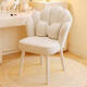 Fantasy Cream Style Chair Backrest Light Luxury Master Bedroom Dressing Table Stool Girls Bedroom Petal Manicure Makeup Chair Gray and White + Matching Color Pillow - Petal Backrest - High Elastic Sponge - White Chair Legs