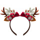 Beautiful new Christmas headwear, forest style elk headband, red antler headband, cute hairpin for girls, adult hair accessories, mushroom, pine and cypress Christmas hat headband - red 1 piece