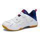 Neuer Rotary Button Badminton Schuhe atmungsaktives Paar Leichtes Tischtennis Turnschuhe Männer und Frauen Tennis -Trainingschuhe Weiß und Blau 40 (250 mm)