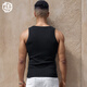 Dianwu 260G thickened heavy threaded bottoming vest for men with elastic slim fit and tight-fitting sports fitness hurdles autumn and winter white 2XL (146-160Jin Jin is equal to 0.5 kg)