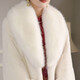 Gu Bing imitation mink imitation fur coat women's mid-length coat young style ladylike fur plush eco-friendly fur white large fur collar M