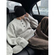 Yiran's knitted sweater for men in autumn and winter new style American lazy style retro Henry collar cleanfit high-end sweater for men gray XL recommended 115-140Jin Jin equals 0.5 kg