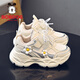 Babudou children's shoes girls winter fashion versatile dad shoes plus velvet warm children's sports shoes 106555102 beige 34