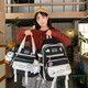 
Huili Xiaoqing Schoolbag Female Junior High-Beautiful Cute Primary School Student Backpack High School Student Large Capacity Lightweight Backpack Black Two-Piece Set [with Badge 7 + Backpack Bear]