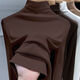 Half turtleneck German velvet bottoming shirt for women, 2025 autumn and winter new model, slimming, warm and can be worn outside 1105-black 2XL recommended 130-145Jin Jin equals 0.5 kg