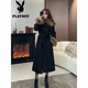Playboy (PLAYBOY) off-season deal with rich woman daughter down coat women's big fur collar long coat down jacket slimming temperament black with fur collar official flagship version with shipping insurance S 80-105