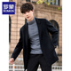Romon double-sided woolen coat men's mid-length Korean style high-end suit woolen coat autumn and winter thickened wind clothes black S (110Jin Jin is equal to 0.5 kg or less)