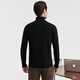 Hengyuanxiang turtleneck thickened wool sweater for middle-aged men with two lapels pure wool casual men's sweater warm solid color sweater for men black L/175/92A