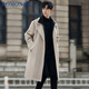 ROMON woolen coat men's mid-length British style high-end business fake two-piece woolen windbreaker jacket apricot XL