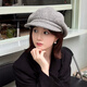 Dorain woolen octagonal hat women's autumn hat Japanese style literary retro face-showing beret painter hat off-white