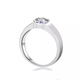 I Do platinum PT950 diamond ring for men, four-pronged 1 carat cultivated diamond wedding ring for marriage proposal, boyfriend and husband, 1 carat diamond for men, size 17