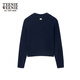Teenie Weenie Bear Women's Four Seasons Knitted Cardigan 2025 Autumn New Girl-Sense Lapel Comfort Sweater Navy Blue S