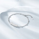 Chao Acer Platinum Pearl Bracelet for Women PT950 Platinum Hand Jewelry Double Layer Bracelet Birthday Gift for Women Chain Length Approximately 16cm + Tail Chain