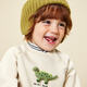 Minibala baby boy sweatshirt 2025 winter dinosaur outdoor fake two-piece turtleneck warm top