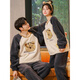 Langsha Autumn and Winter Coral Velvet Pajamas Couple Style Sweet Cartoon Plus Velvet Thickened Winter Men and Women Warm Flannel Suit Coral Velvet Round Neck Suit-HMF7908 2XL Male Recommended 150-170 Jin Jin equals 0.5 kg