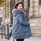 Yaya (YAYA) mother's fashionable and noble winter mid-length down jacket for middle-aged women, middle-aged and elderly fashionable fur collar jacket